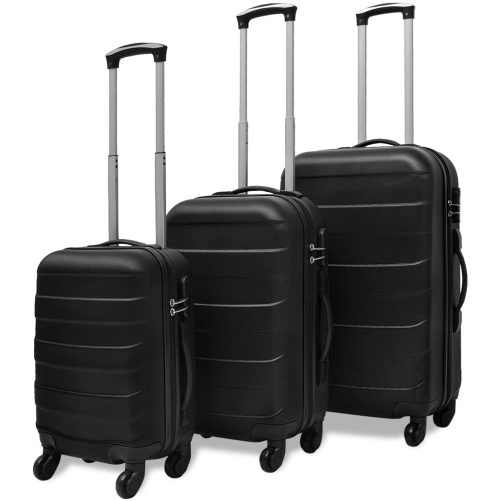 Three Piece Hardcase Trolley Set Black 45,5/55/66 cm