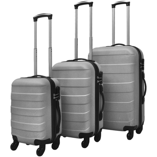 Three Piece Hardcase Trolley Set Silver 45,5/55/66 cm