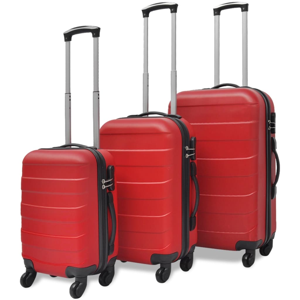 Three Piece Hardcase Trolley Set Red 45,5/55/66 cm