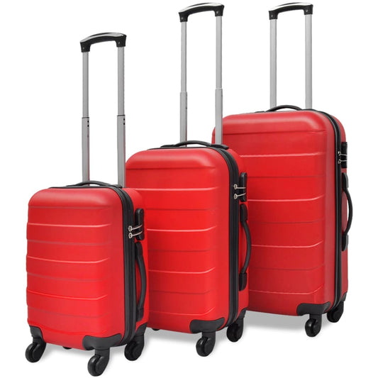 Three Piece Hardcase Trolley Set Red 45,5/55/66 cm