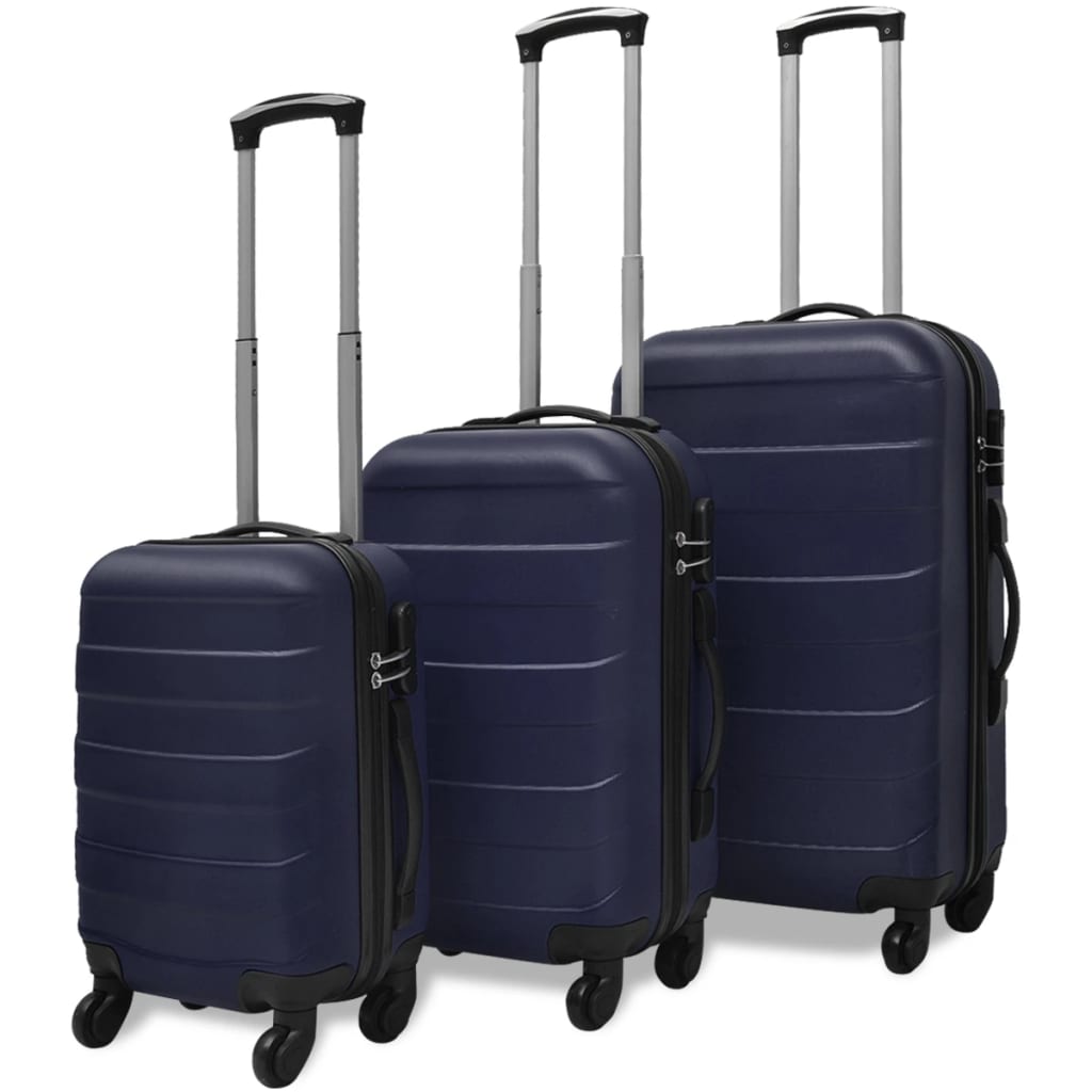 Three Piece Hardcase Trolley Set Blue 45,5/55/66 cm